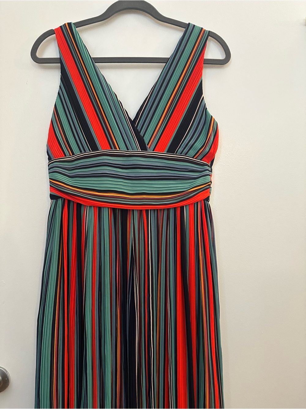 Boden Icon Margot Midi Dress.    Multicolor Striped Maxi Dress - Red, Teal, Navy